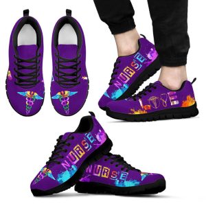 Love Nurse Purple Sneakers, Running Shoes