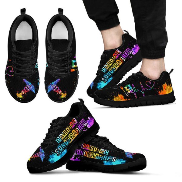 Cardiac Sonographer Art Heartbeat Sneakers